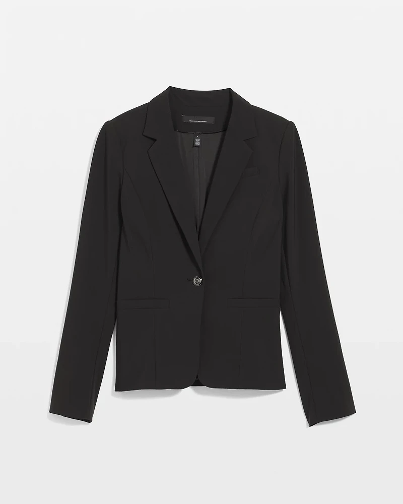 Single-Button Stretch Scuba Blazer