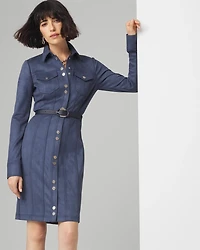 Long Sleeve Faux Suede Shacket Dress