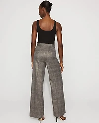 Metallic Plaid Wide Leg Pant