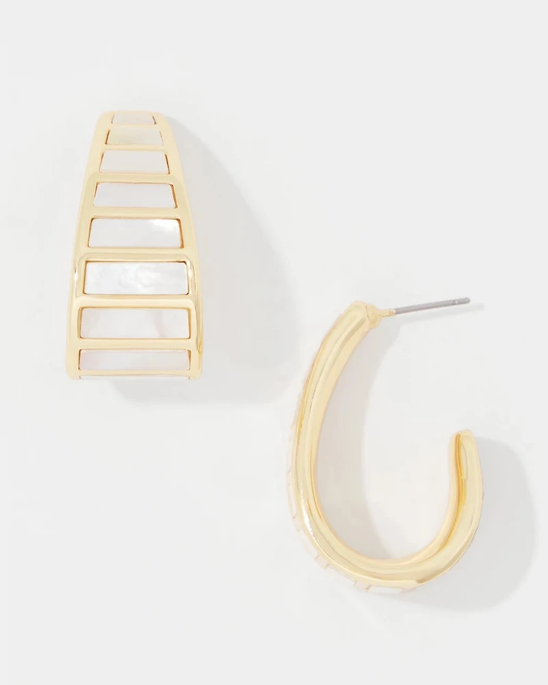Mother of Pearl Small Hoop Earrings