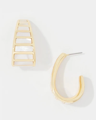 Mother of Pearl Small Hoop Earrings