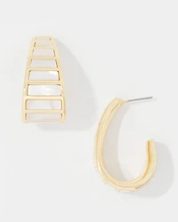 Mother of Pearl Small Hoop Earrings