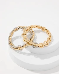 Rings + Links Two-Pack Stretch Bracelets