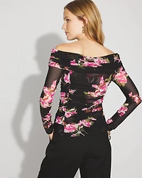 Off-The-Shoulder Mesh Top