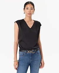 V-neck Satin Shell