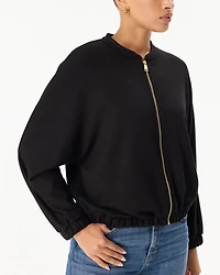 Dolman Sleeve Zip-Up Jacket