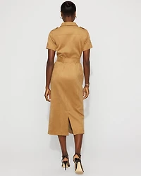 Faux Suede Shirt Dress