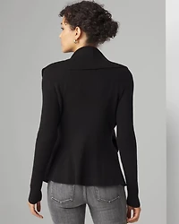 Petite Long Sleeve Open Ruffle Cardigan