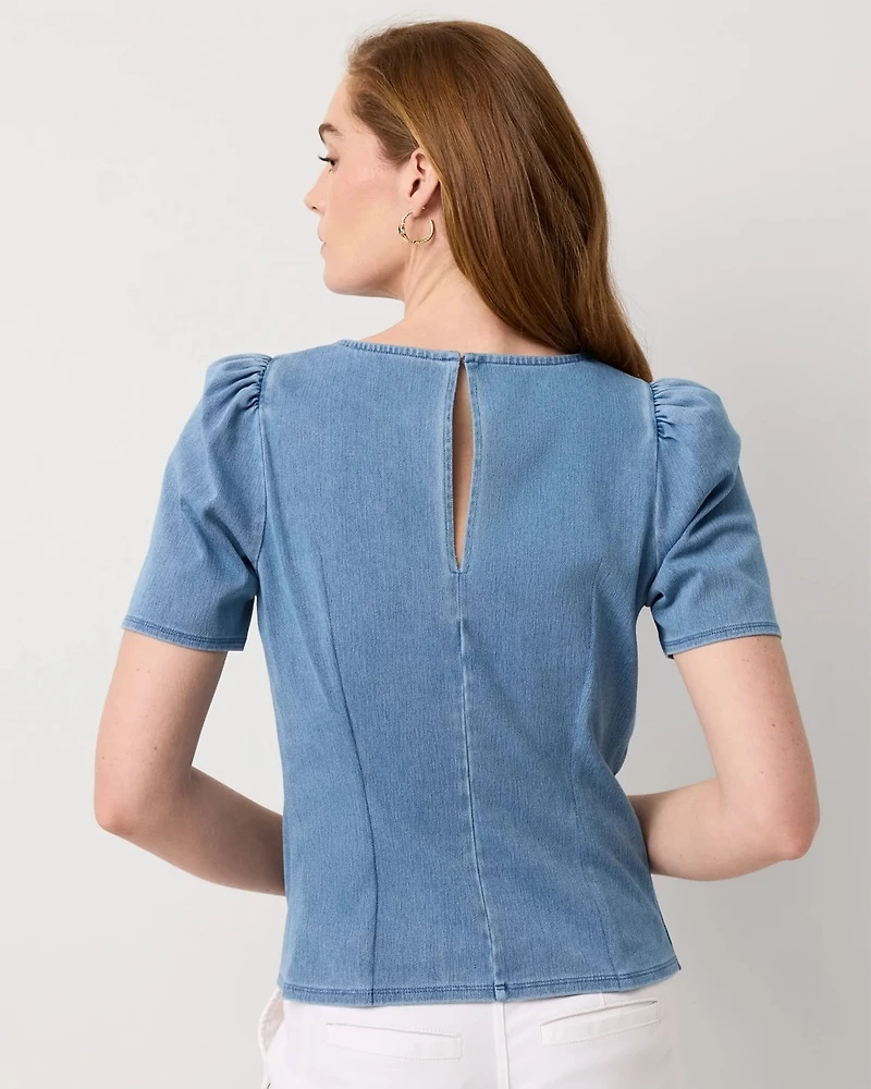 Knit Denim Top