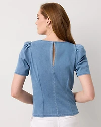 Knit Denim Top