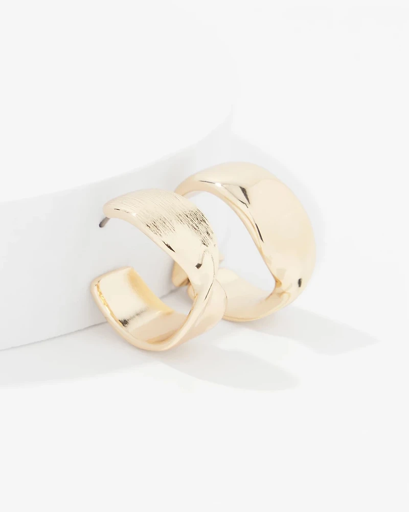 Gold Twisted Hoop Earrings