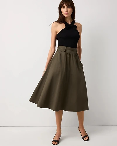 Petite A-line Midi Skirt