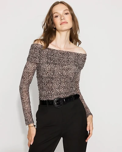 Off-The-Shoulder Mesh Top