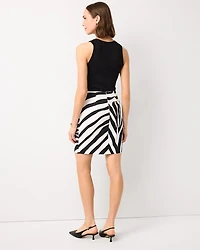 Linen-Blend Faux Wrap Skirt