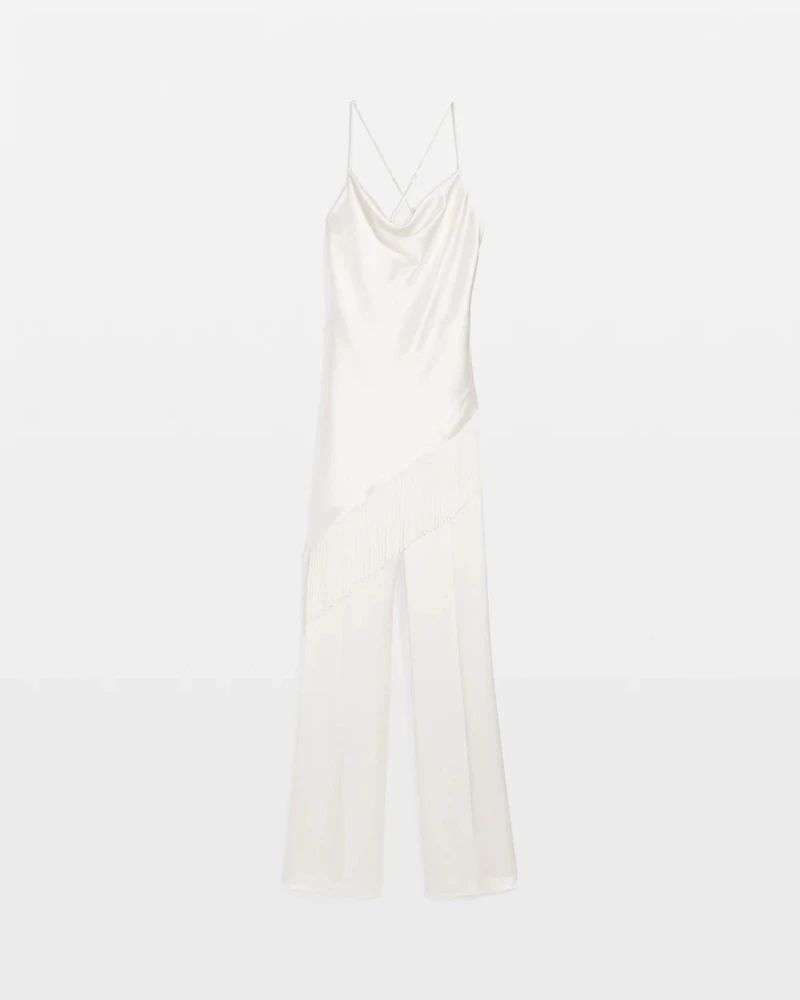 Fringe Satin Jumpsuit