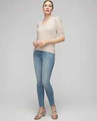 Cashmere Blend Puff Sleeve Sweater