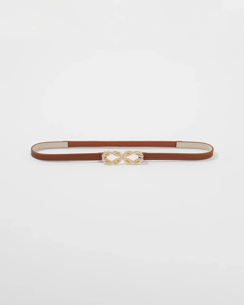 Skinny Belt with Gold Rope Buckle