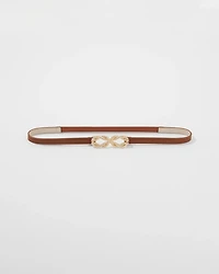 Skinny Belt with Gold Rope Buckle