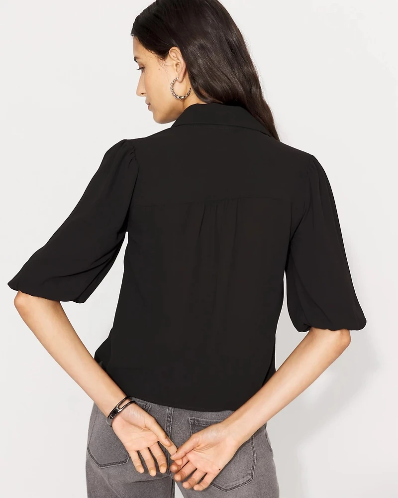 Puff Sleeve Ruffle Shirt