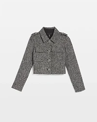 Sequin Tweed Trucker Jacket