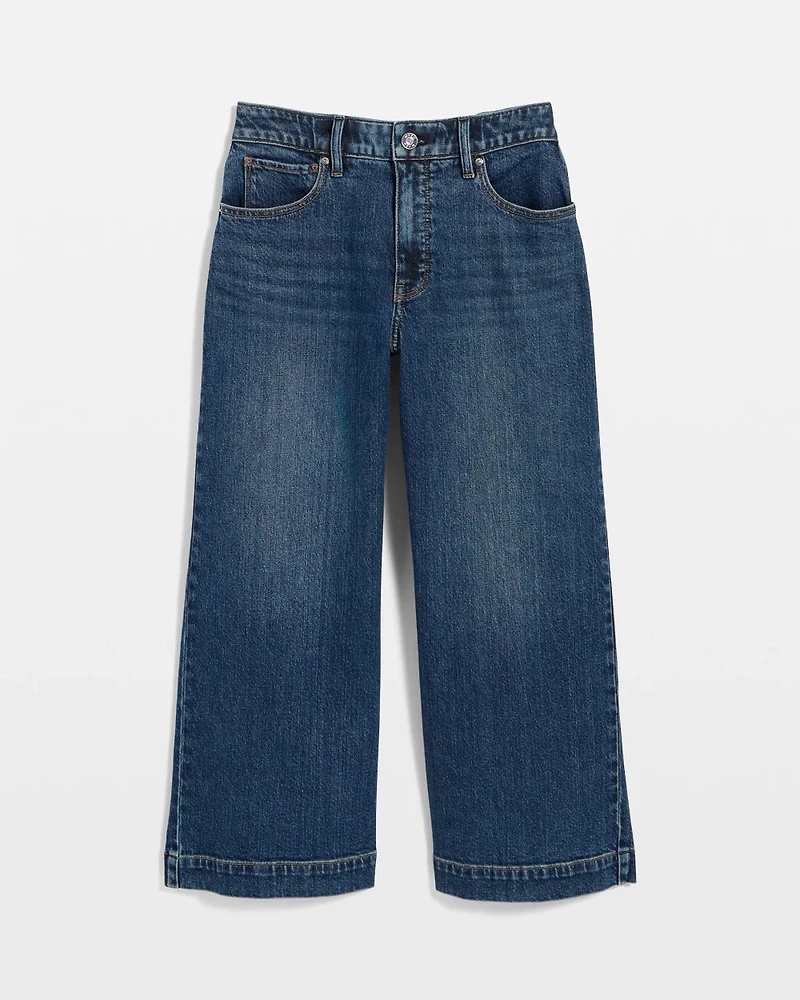 High-Rise Wide-Leg Culotte Jean
