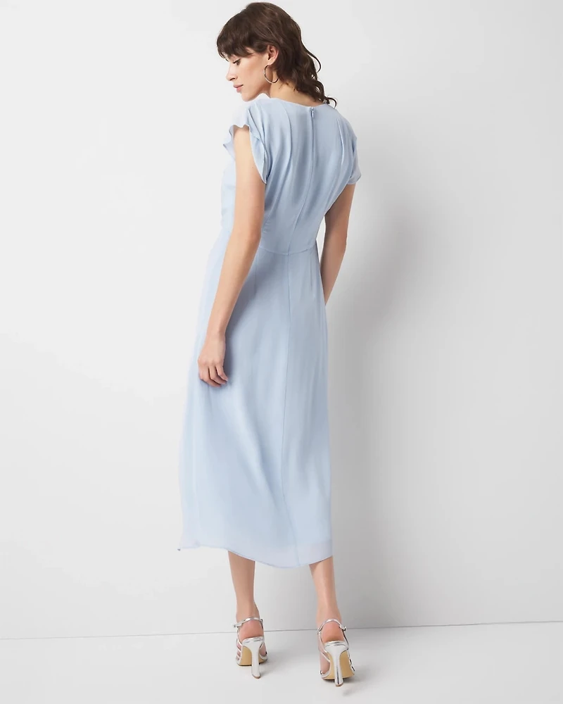 Petite Ruched Midi Dress