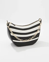 Black + White Crescent Shoulder Bag