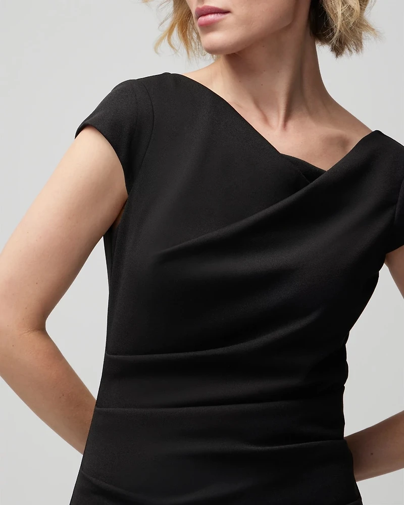 Cap Sleeve Draped Sheath Dress
