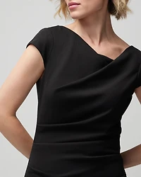 Cap Sleeve Draped Sheath Dress