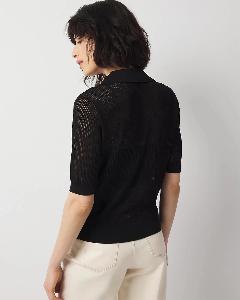 Pointelle Cardigan Sweater