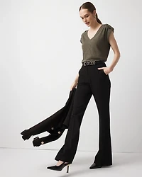 V-Neck Tee with Epaulets