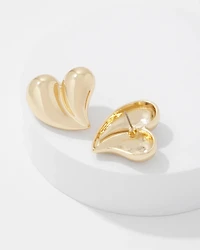 Sculptural Heart Stud Earrings