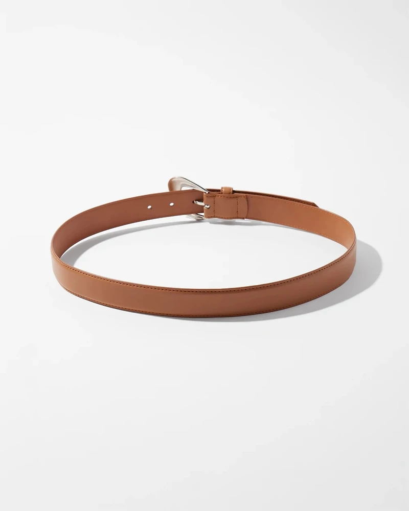Sculptured Buckle Denim Belt
