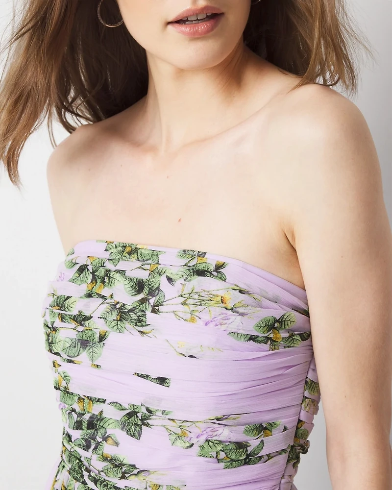 Strapless Chiffon Maxi Dress