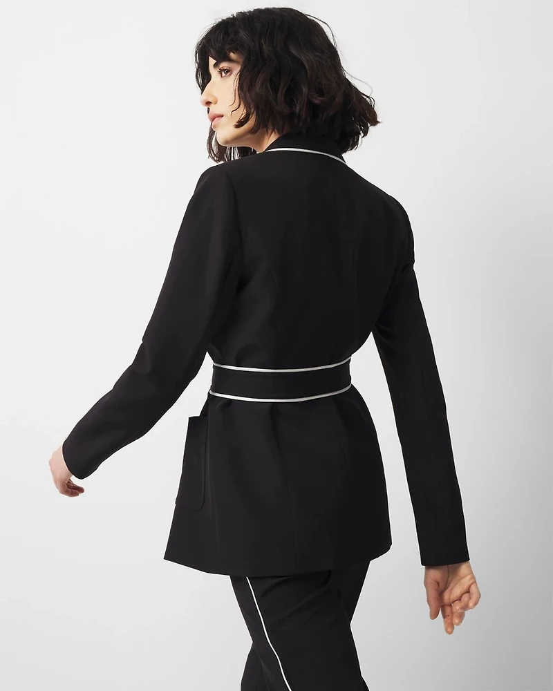 Relaxed Blazer with Piping