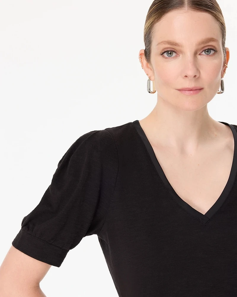 Puff Sleeve V-neck Tee