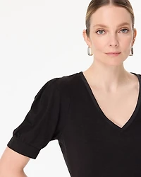 Puff Sleeve V-neck Tee