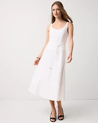 Sleeveless Tie-Waist Denim Dress