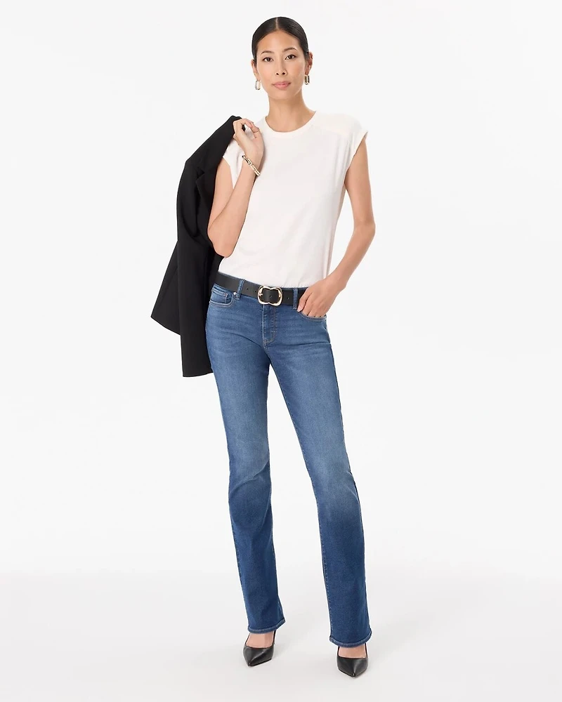 Ribbed Trim Satin Tee