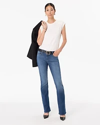 Ribbed Trim Satin Tee