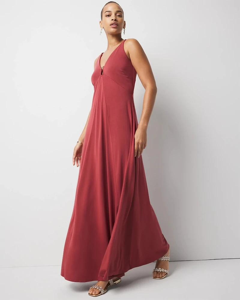 Petite Hardware Jersey Maxi Dress