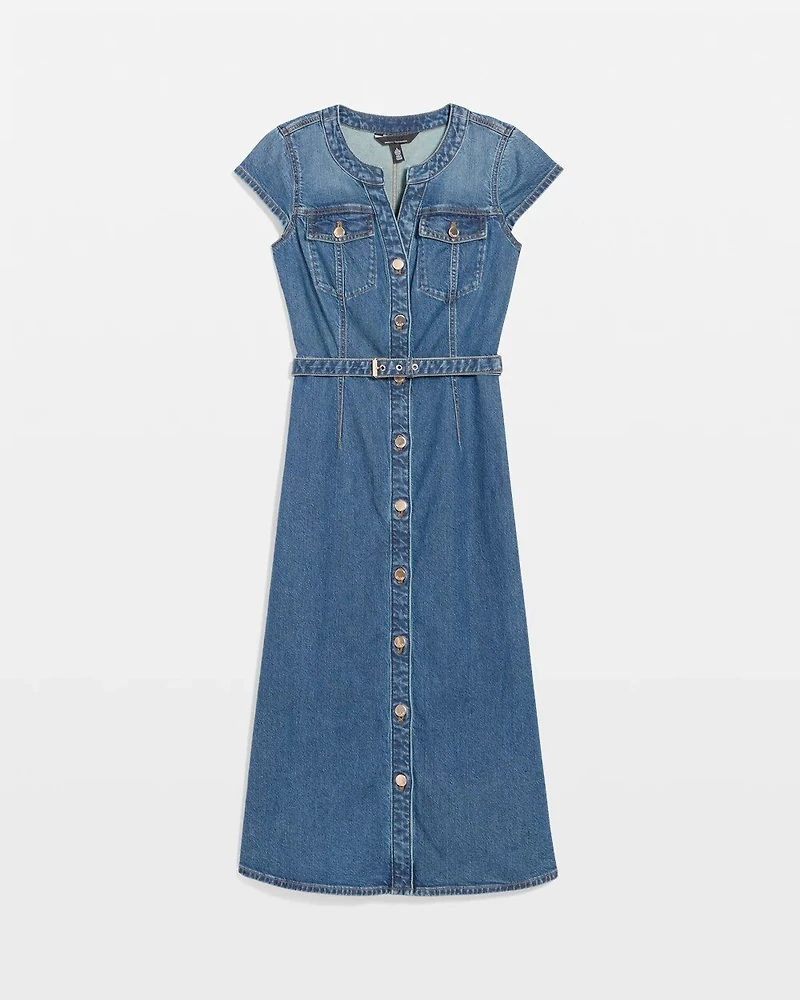 Denim Midi Shirt Dress