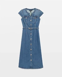 Denim Midi Shirt Dress