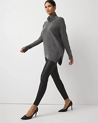 Asymmetrical Hem Turtleneck Sweater