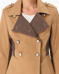 Tweed Detail Trench Jacket