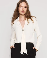 Tie-Detail Crepe Blouse