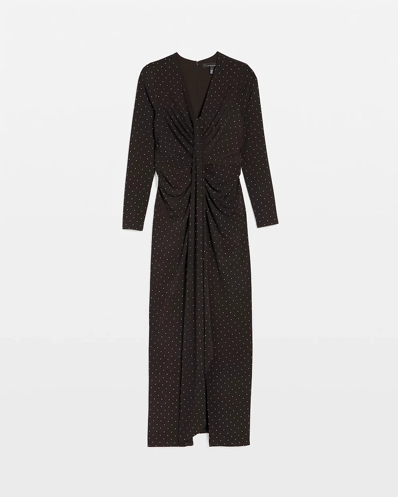 Embellished Long Sleeve Gown