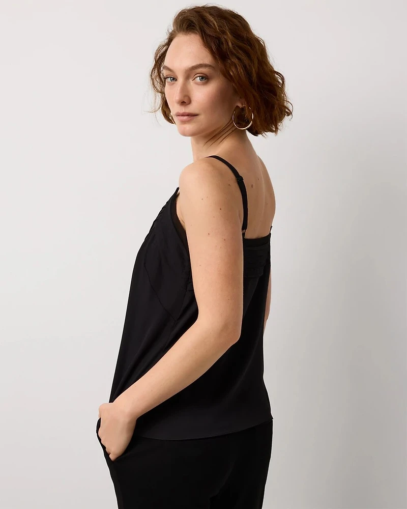 Pintuck Crepe Tank