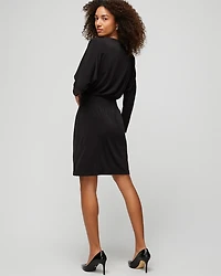 Long Sleeve Smocked Matte Jersey Dolman Dress