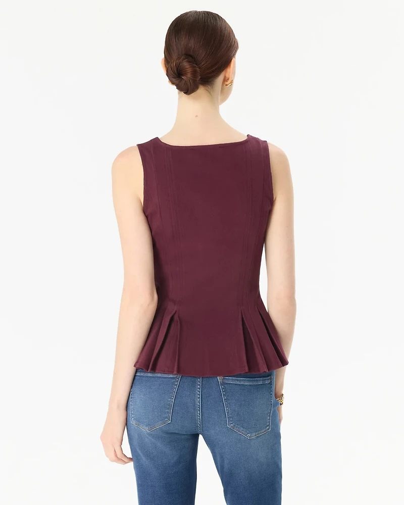 Peplum Button Front Top